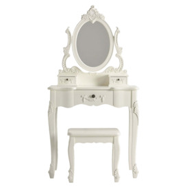 Toulouse 3 Drawer Dressing Table Set with Mirror White