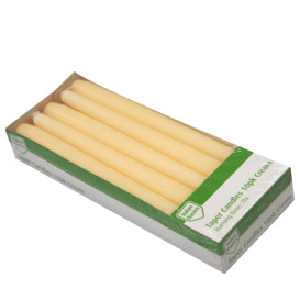 Pack of 10 Taper Candles Cream