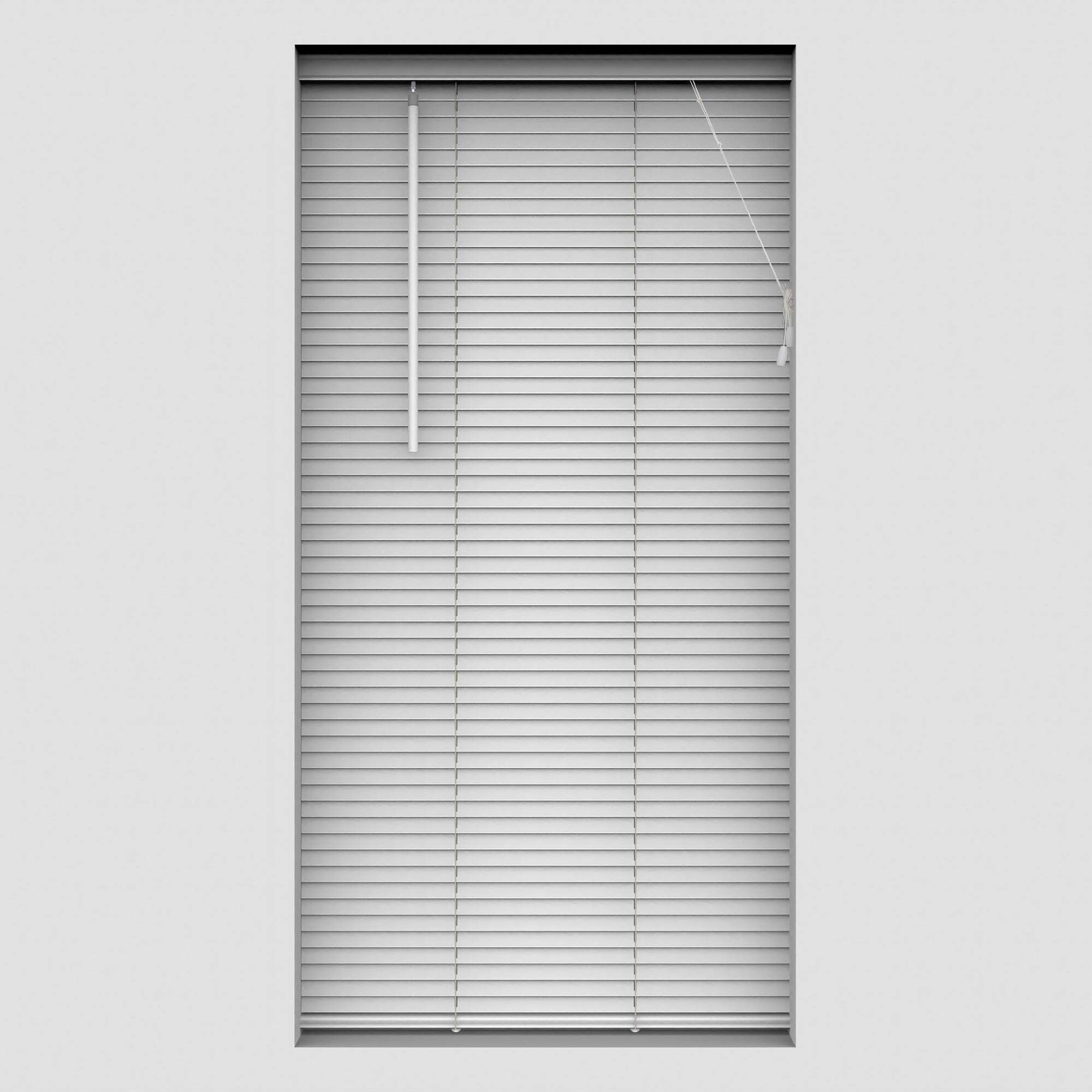 "Hardwood White 25mm Slats Venetian Blind, Size:105cm (41"") x 210cm (83"") White"