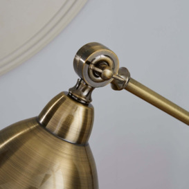 Lever Arm Antique Brass Desk Lamp Brown