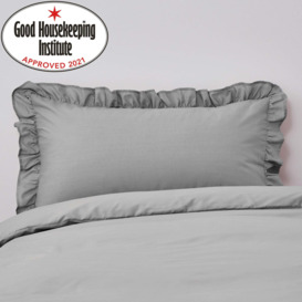 Non Iron Plain Dye Slate Frilled Pillowcase Slate (Grey)