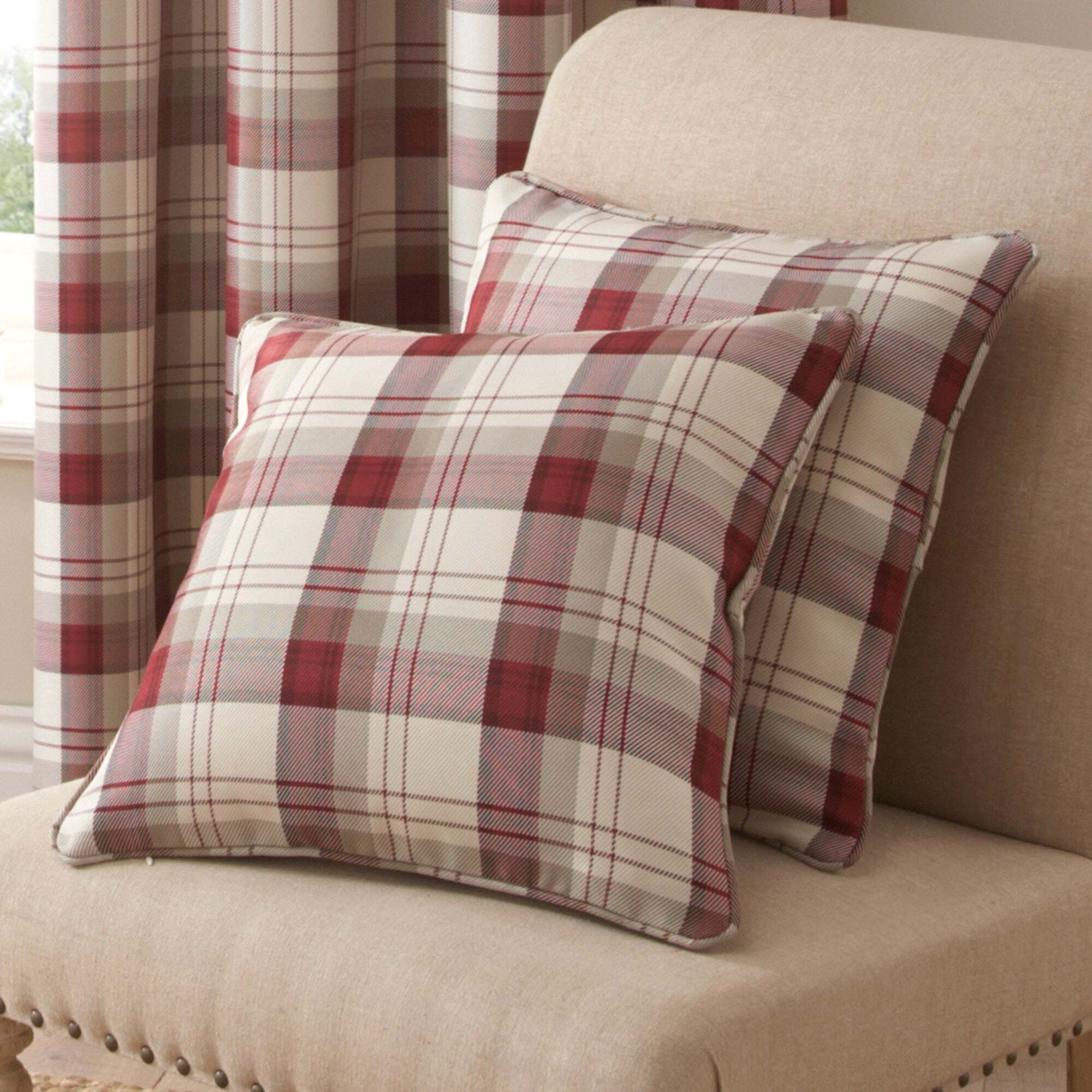 Balmoral Red Cushion Red/Brown
