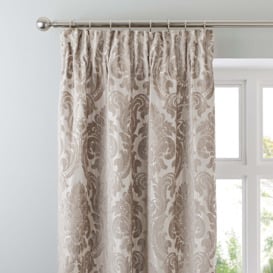 Versailles Natural Pencil Pleat Curtains Brown