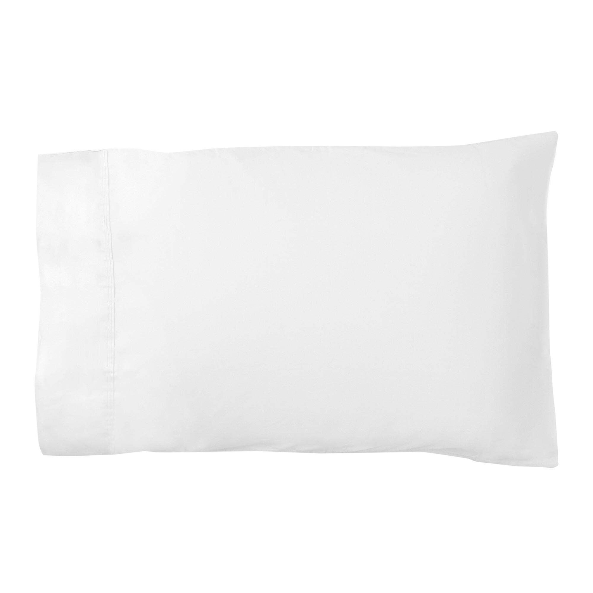 Dorma 500 Thread Count 100% Cotton Sateen Plain Cuffed Pillowcase White