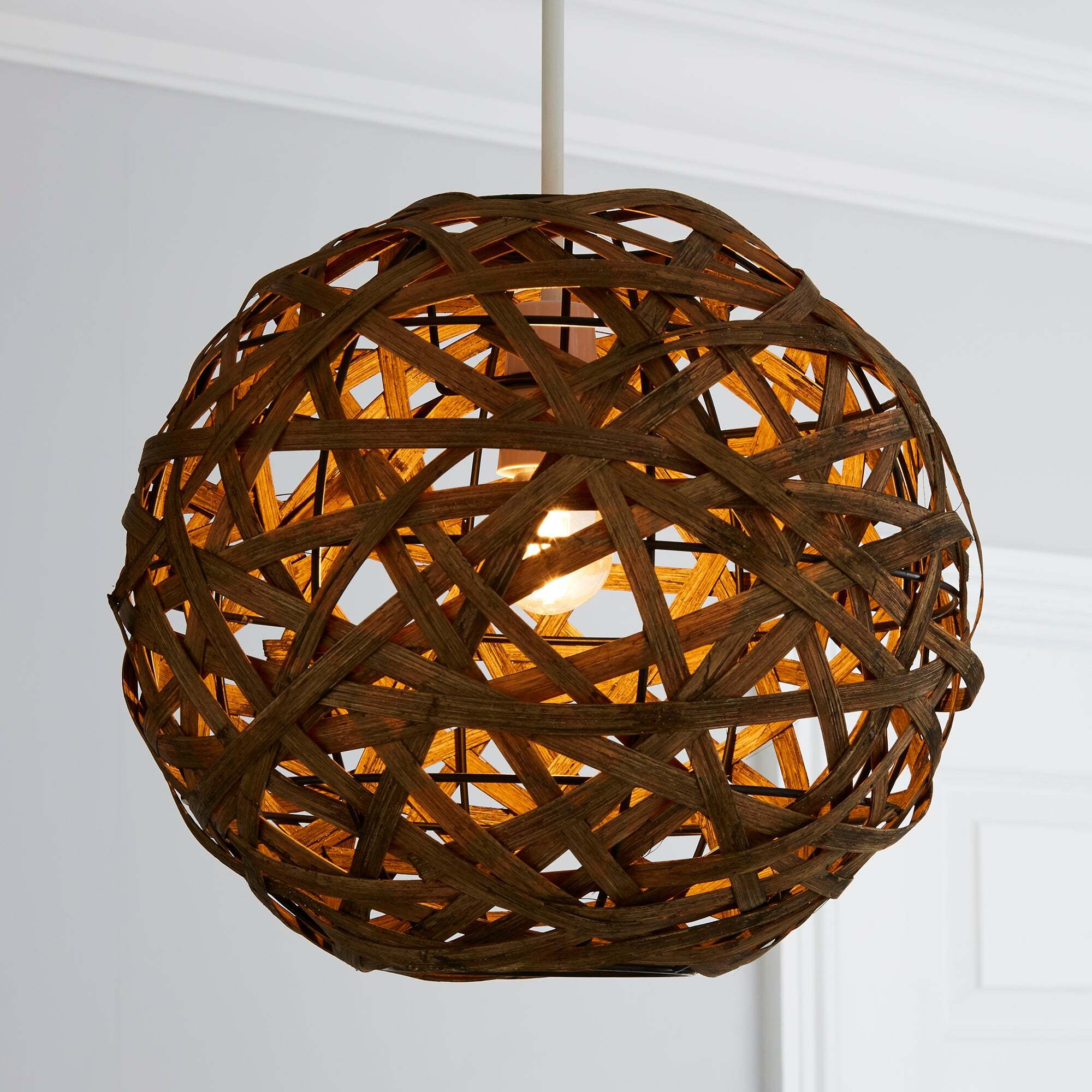 Apollo Bamboo Ball Easy Fit Pendant Chocolate Brown