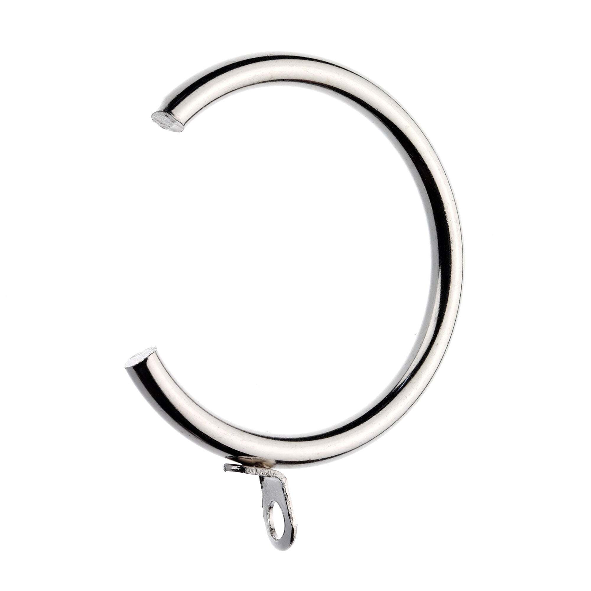 Pack of 6 28mm Bay Pole Passover Curtain Rings Silver