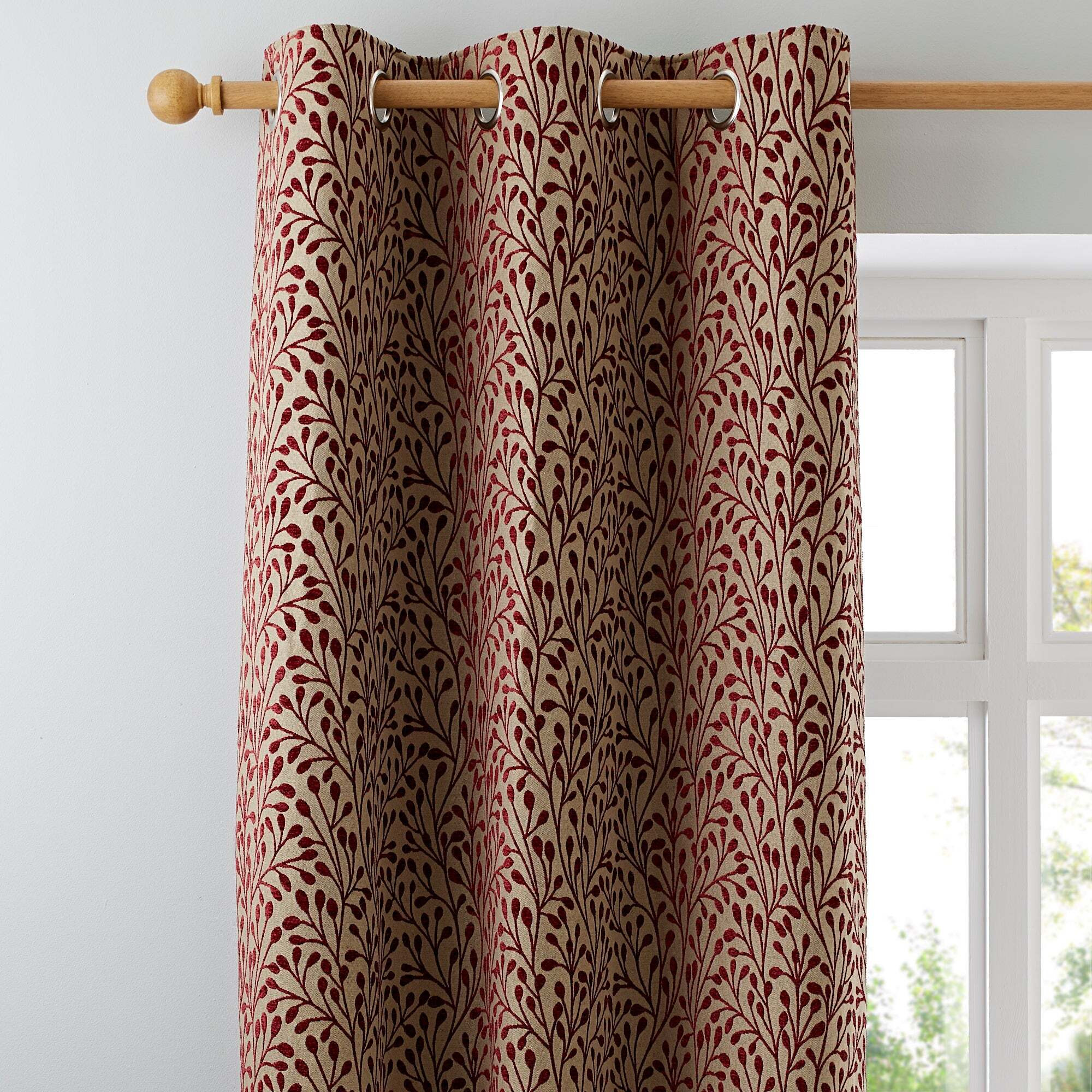 Willow Red Eyelet Curtains Red