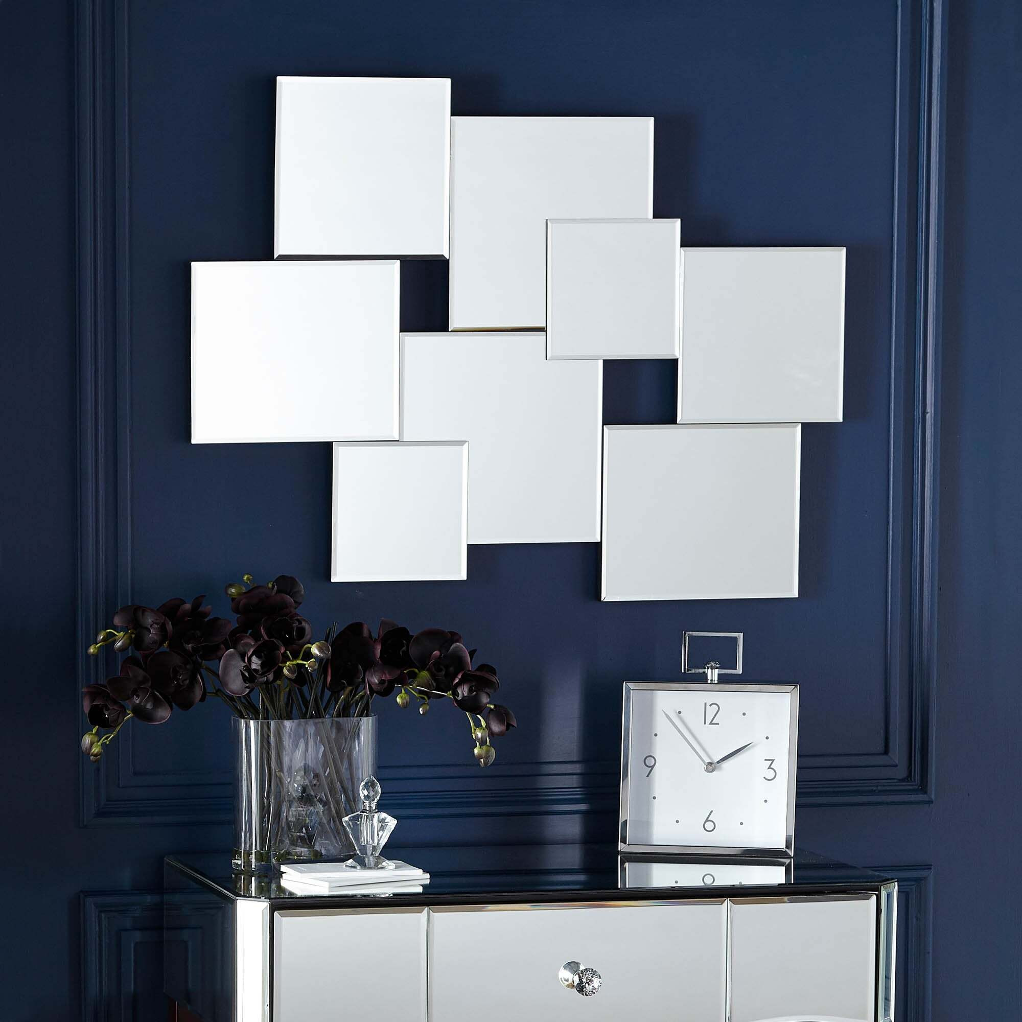 Hotel Squares Wall Mirror, 82x62cm Silver