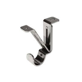 Pack of 3 Adjustable Ceiling Curtain Pole Brackets Satin Steel (Silver)