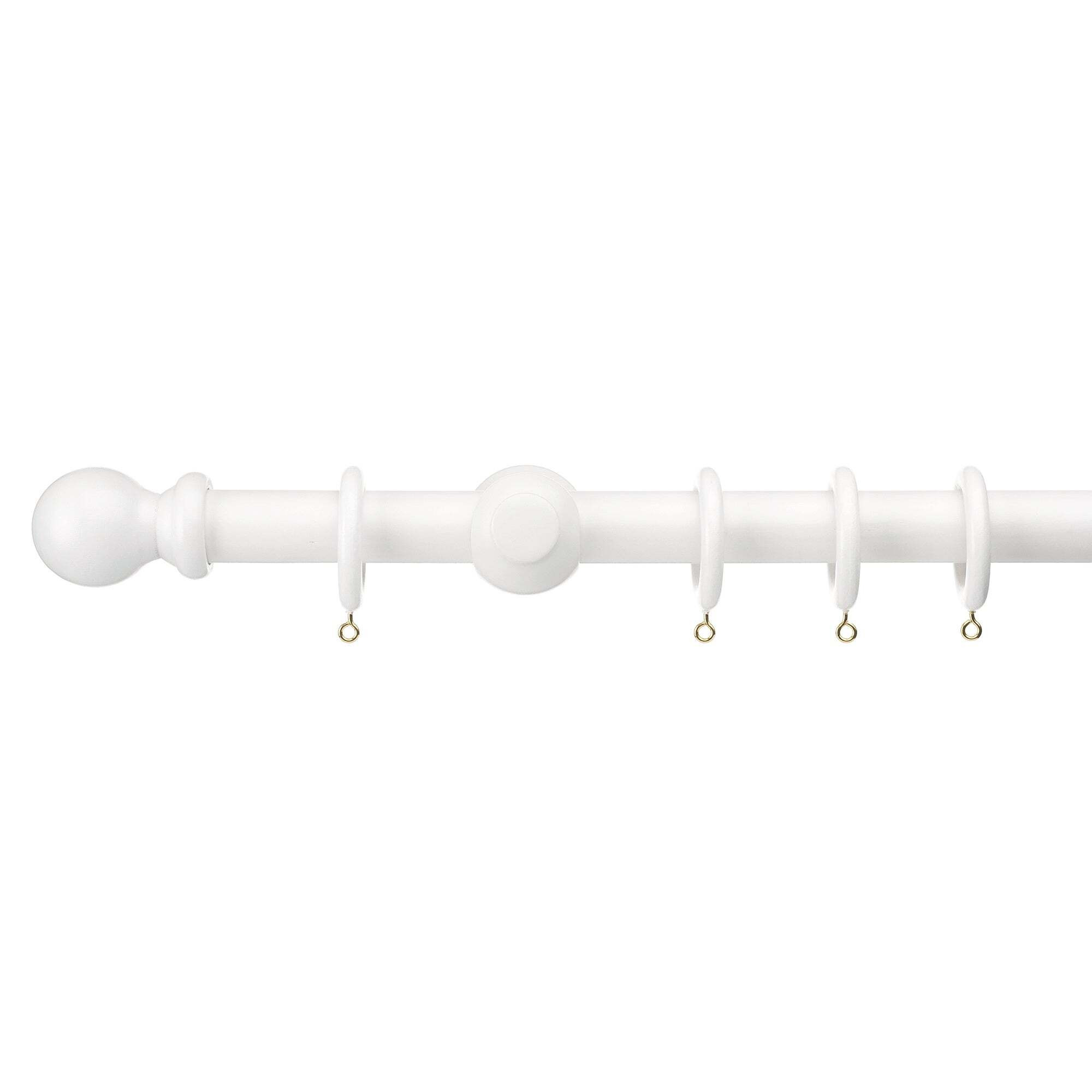 Universal Wooden Curtain Pole Dia. 35mm White