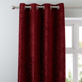 Chenille Wine Eyelet Curtains Red