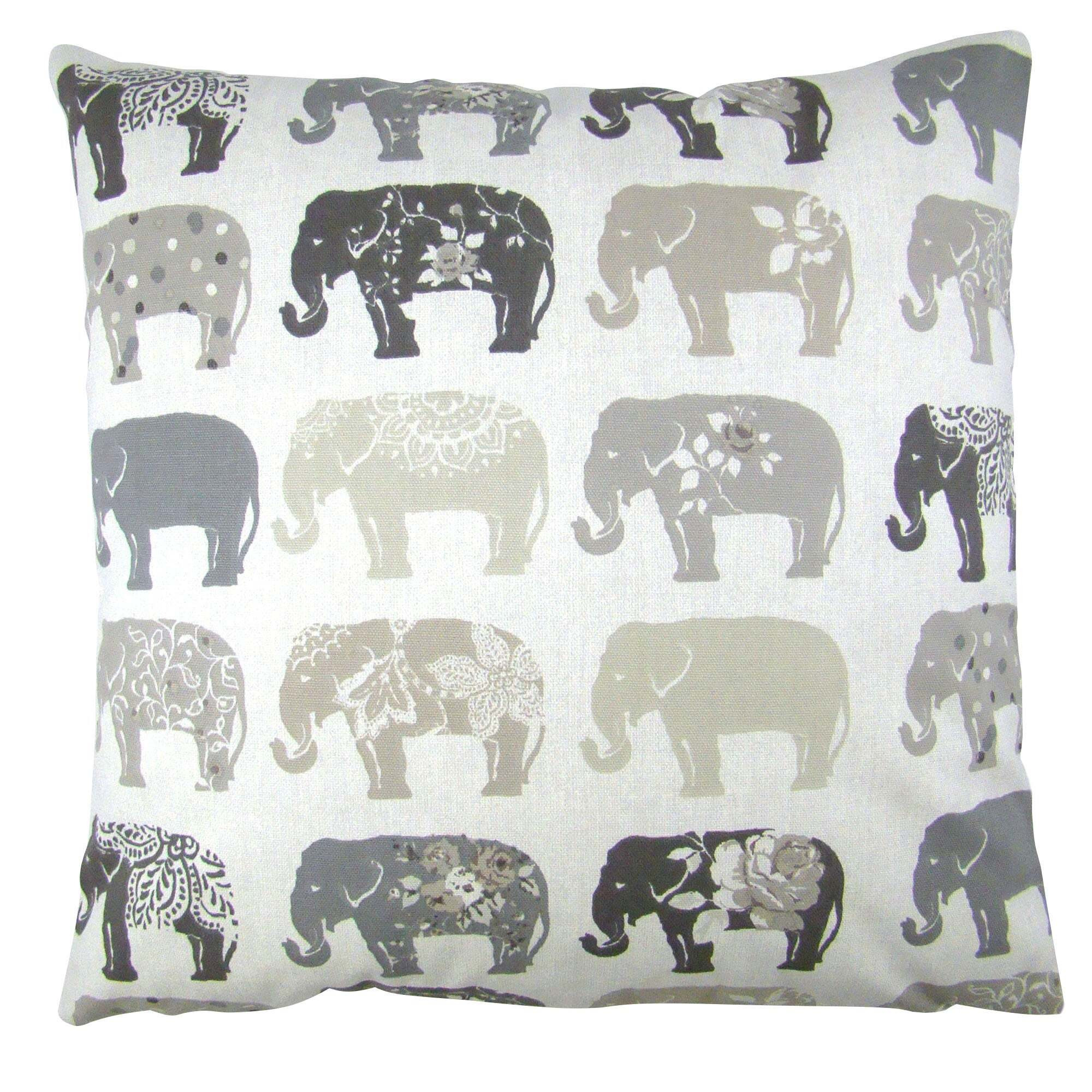 Anais Grey Elephant Cushion Cover Grey