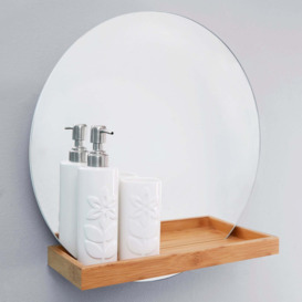 Elements Bathroom Mirror with Shelf White