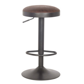 Terni Adjustable Height Bar Stool, Faux Leather Antique (Brown)