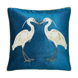 Heron Teal Cushion Teal (Blue)