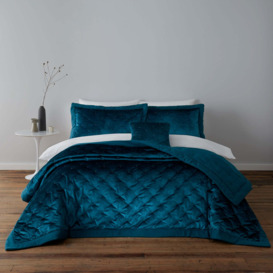 Valentina Velvet Teal Bedspread Teal (Blue)