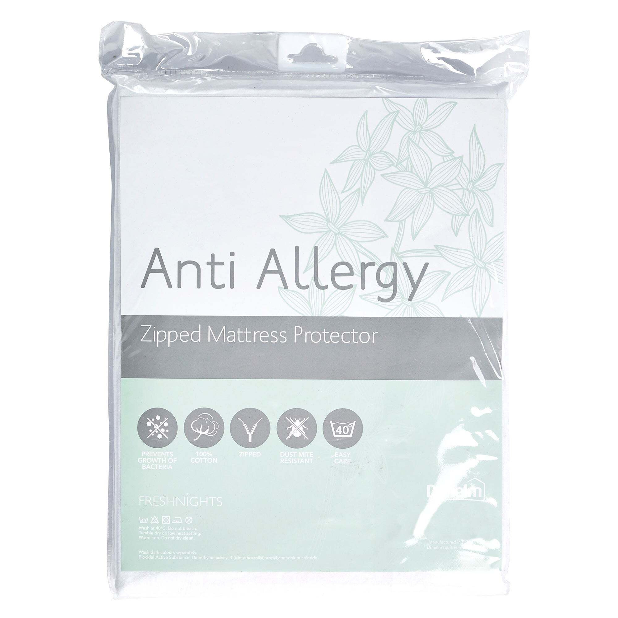 Freshnights Anti Allergy 35cm Deep Zipped Mattress Protector White