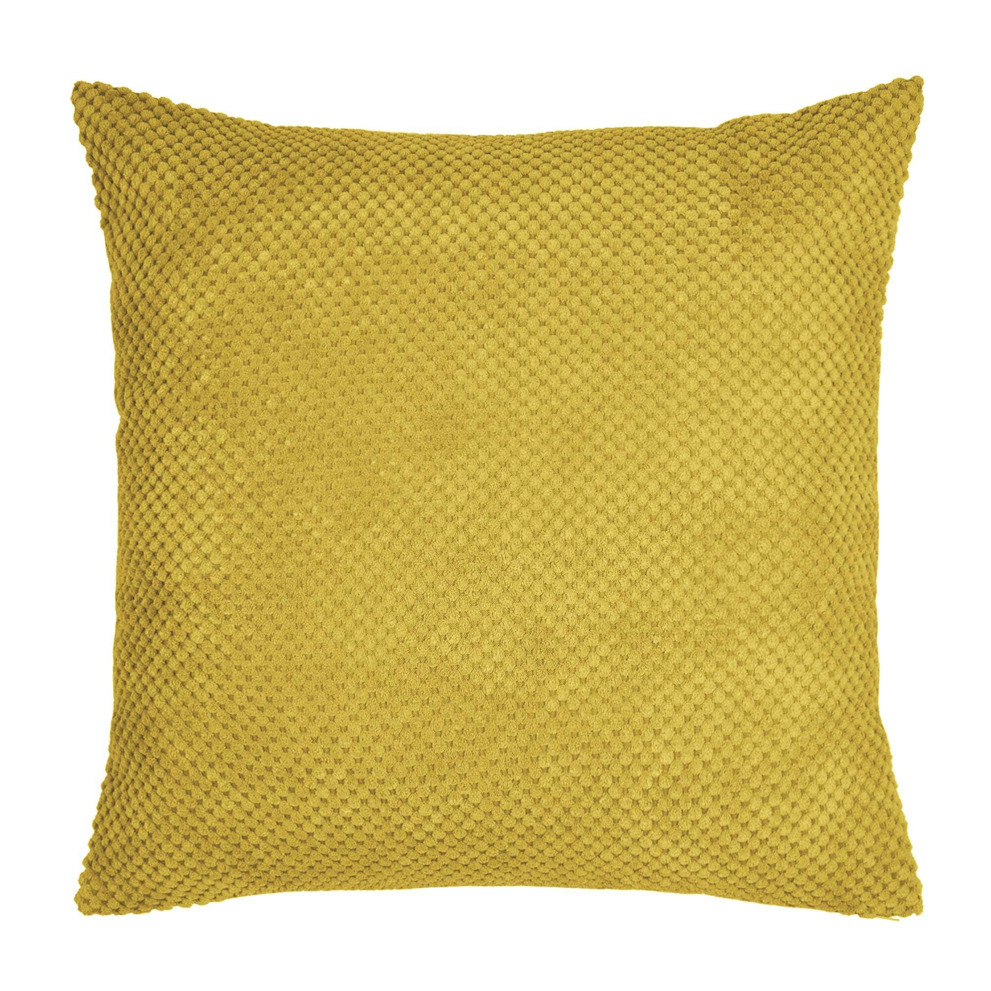 Chenille Spot Cushion Yellow