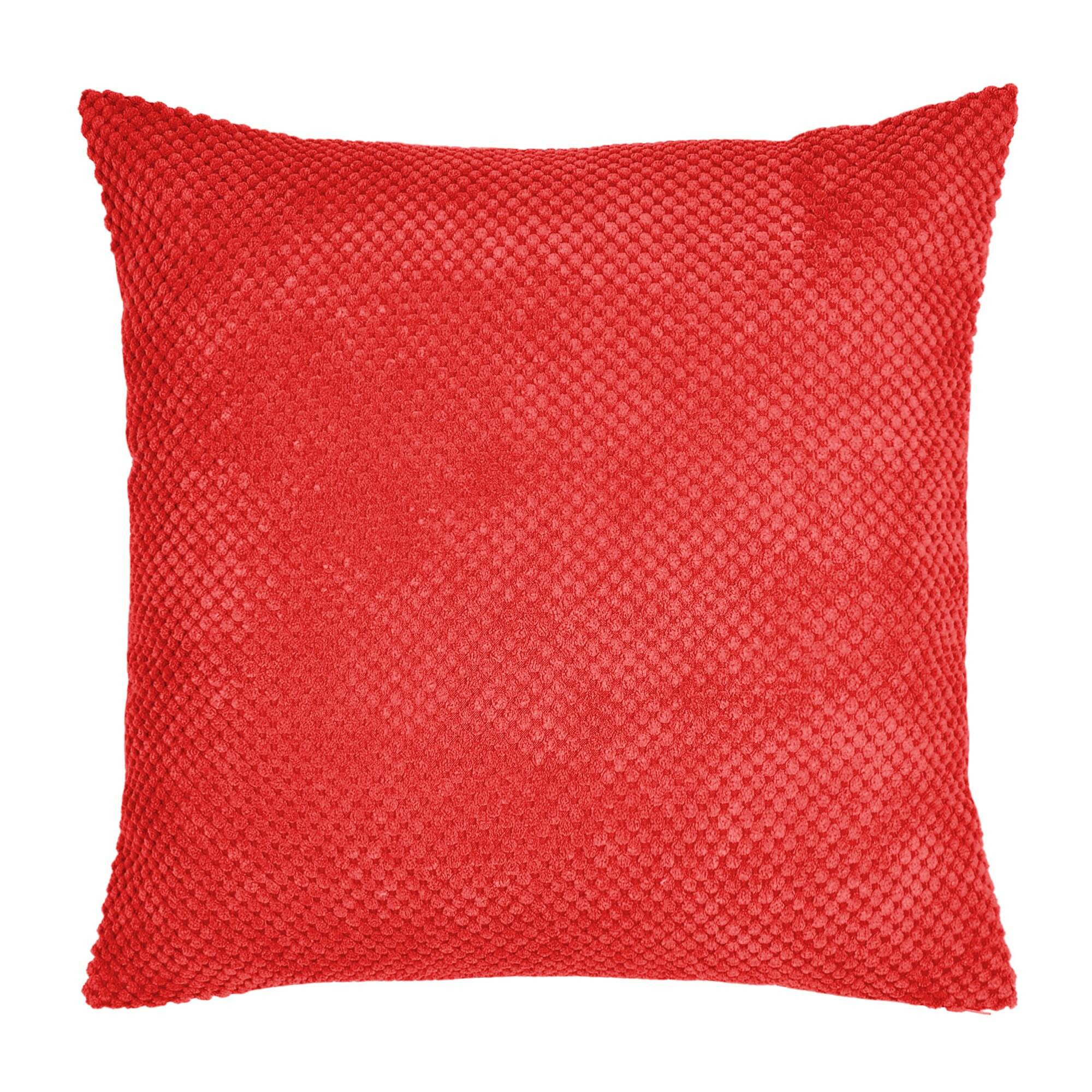 Chenille Spot Cushion Red