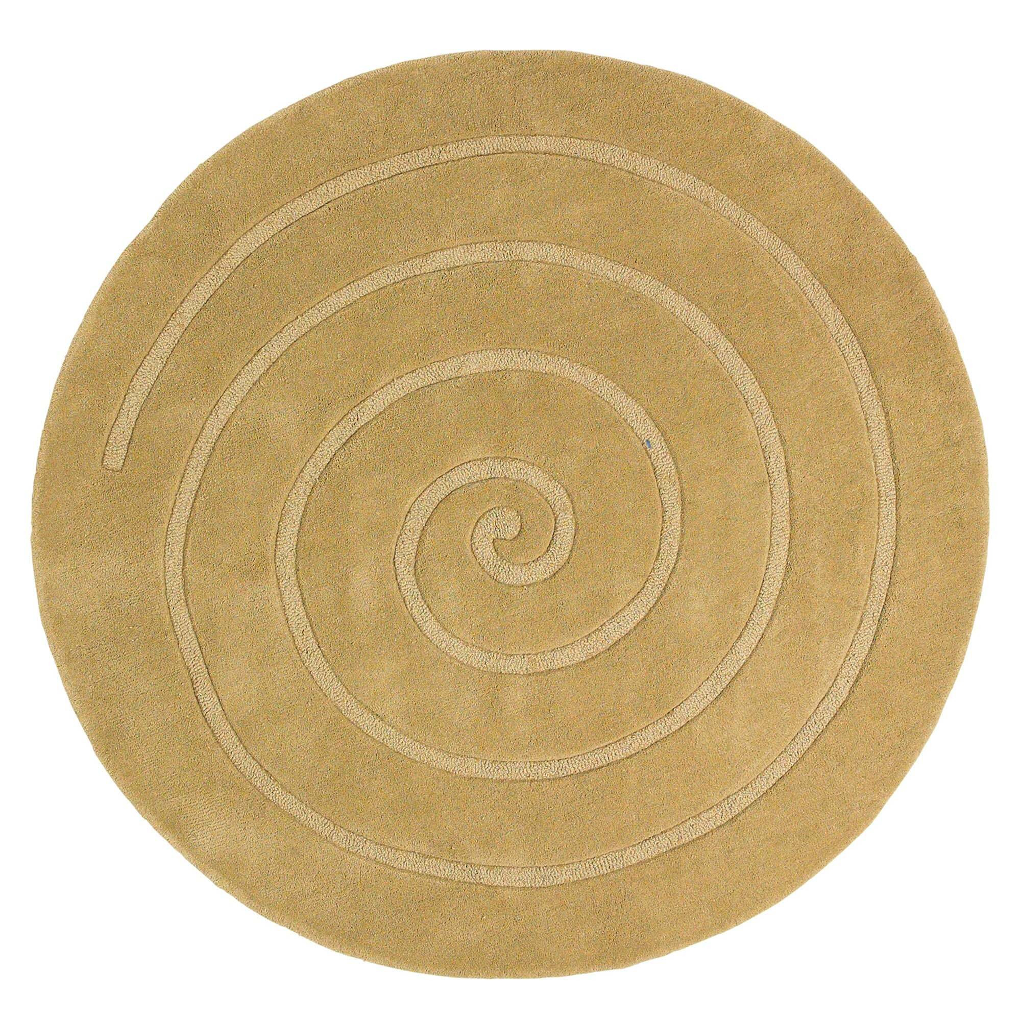 Spiral Round Rug Yellow