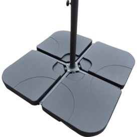 Water Fillable Cross Stand Cantilever Quarter Parasol Base Black