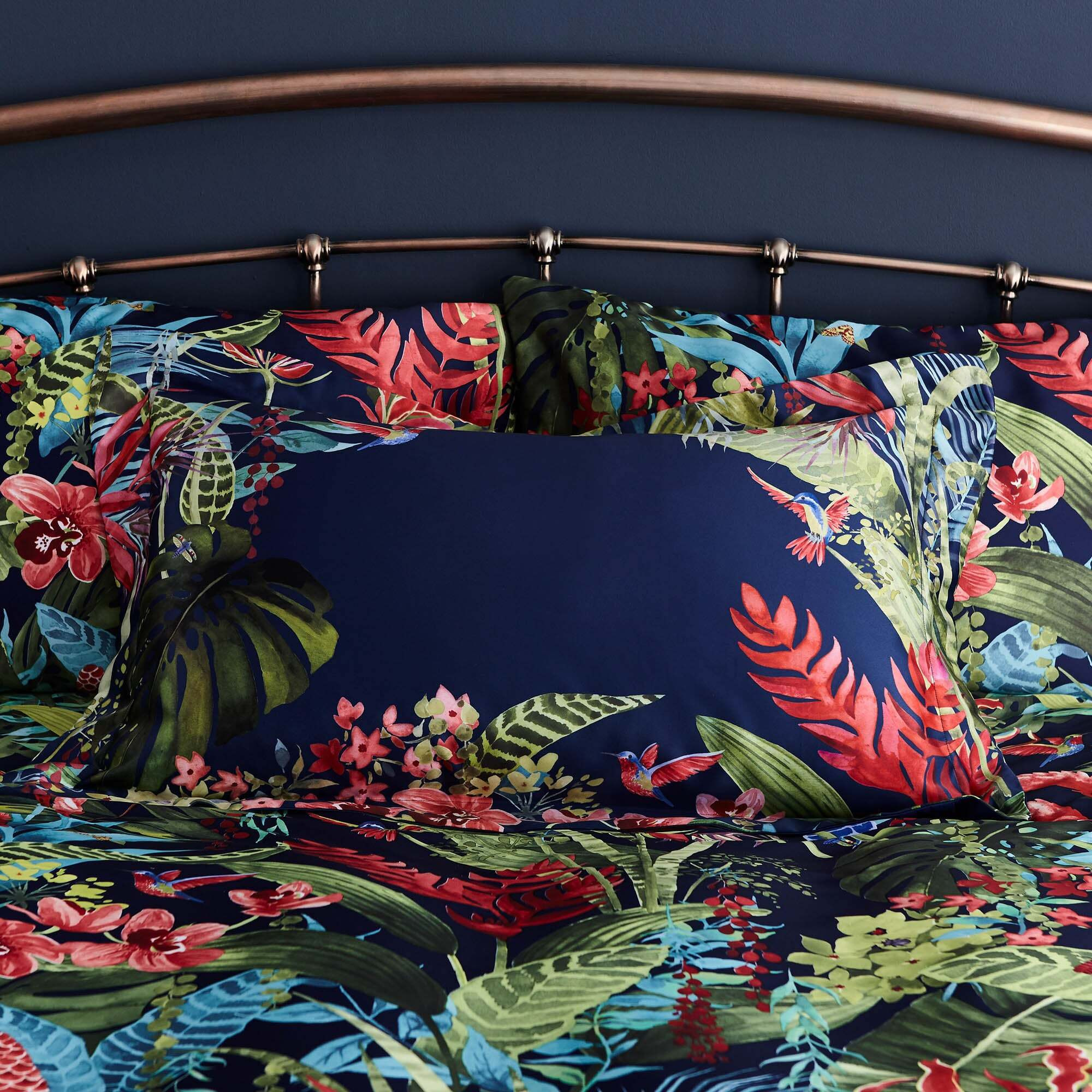 Floresta Oxford Pillowcase Dark Blue/Green