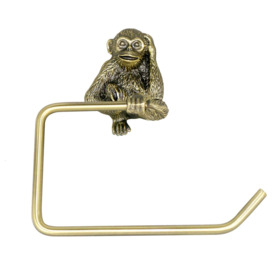 Monkey Toilet Roll Holder Brass Gold