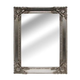 Roma Rectangle Wall Mirror, Silver Silver