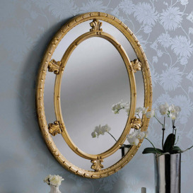 Yearn Decorative Oval Mirror, Gold Effect Effect 86x66cm Gold Effect