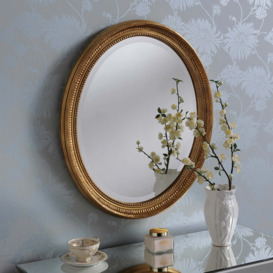 Yearn Ornate Oval Mirror, Effect 71x61cm Gold Effect