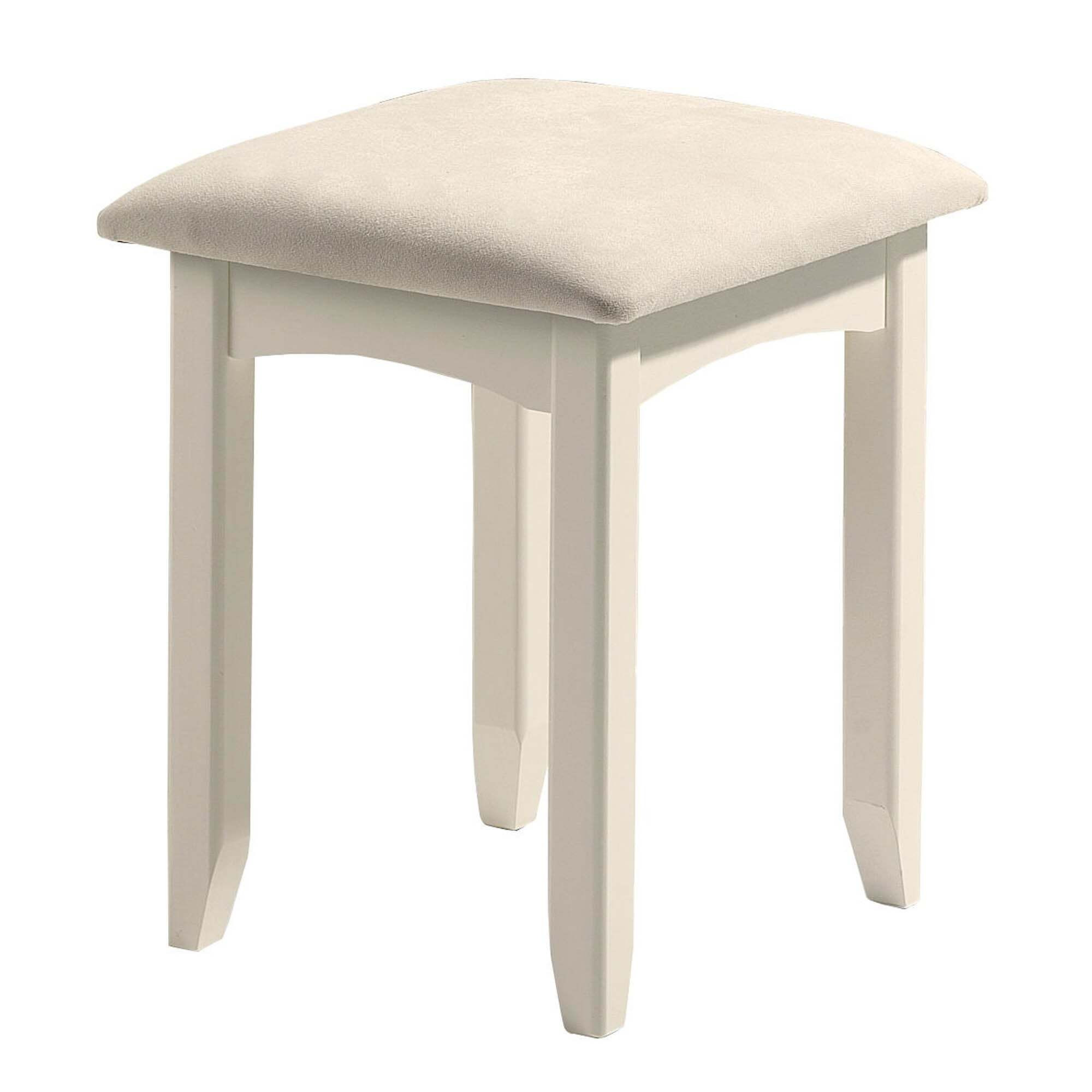 Cameo Dressing Table Stool, White & Pine White