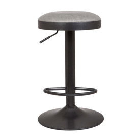 Terni Adjustable Height Bar Stool, Faux Leather Grey