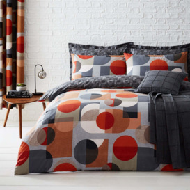 Elements Oscar Reversible Orange Duvet Cover and Pillowcase Set Orange