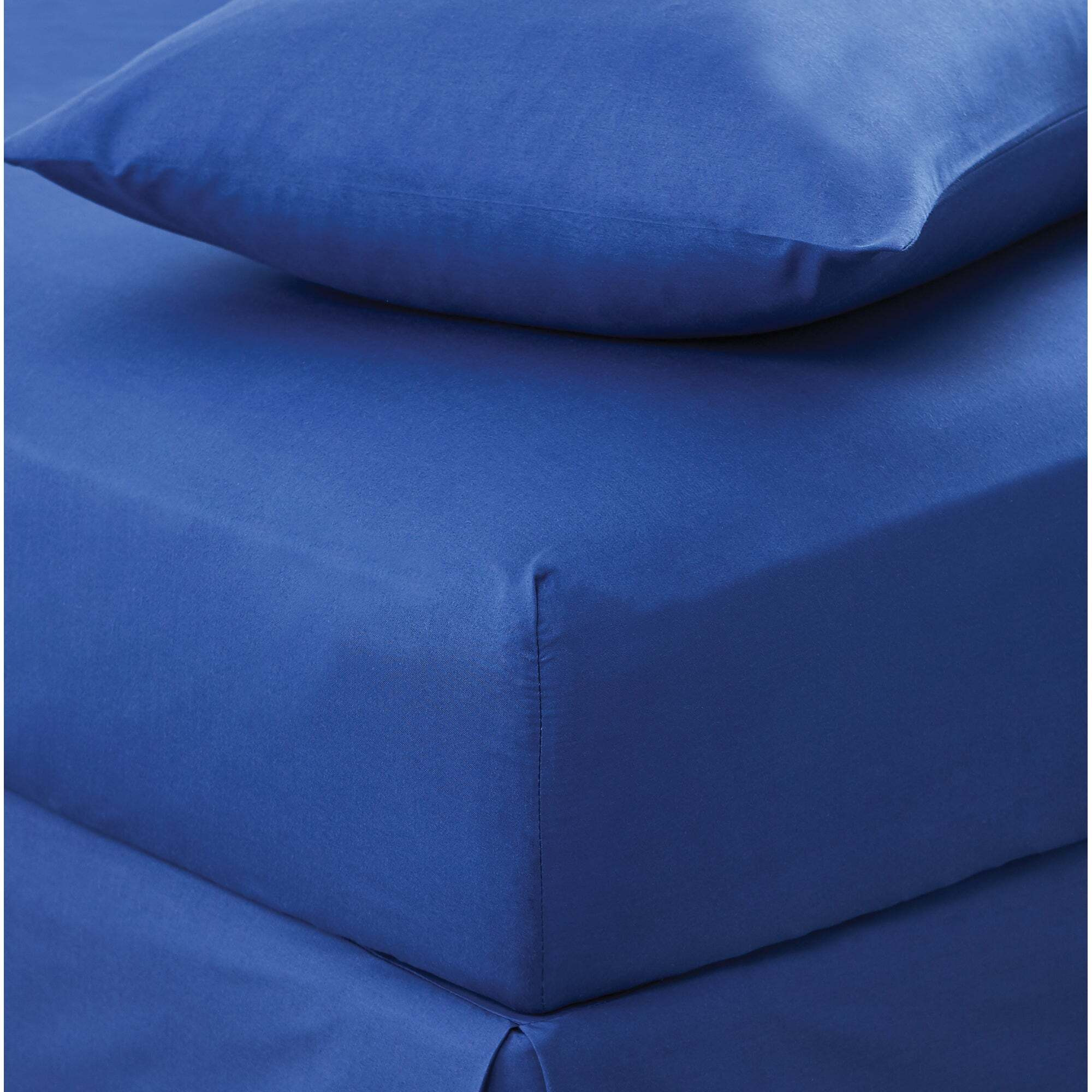 Non Iron Plain Fitted Sheet Navy