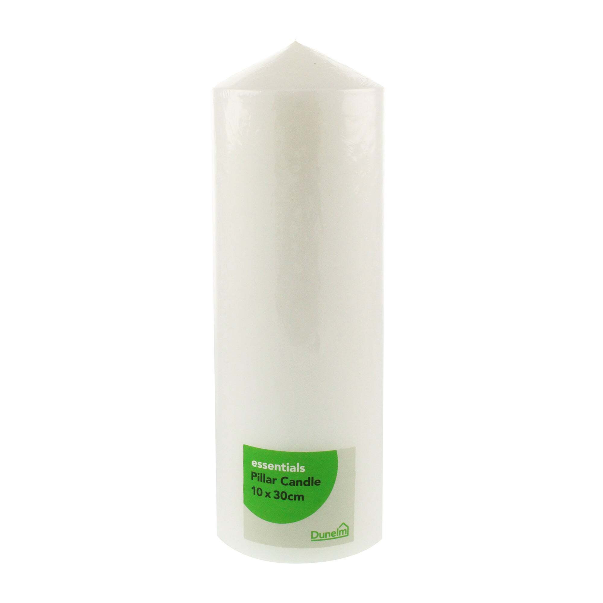 Essentials White Pillar Candle, 10cm x 30cm White