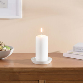 Essentials White Pillar Candle, 7cm x 15cm White