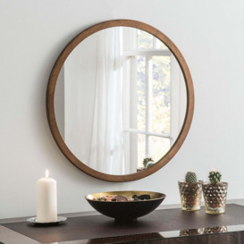 Yearn Classic Round Wall Mirror, Bronze Brown