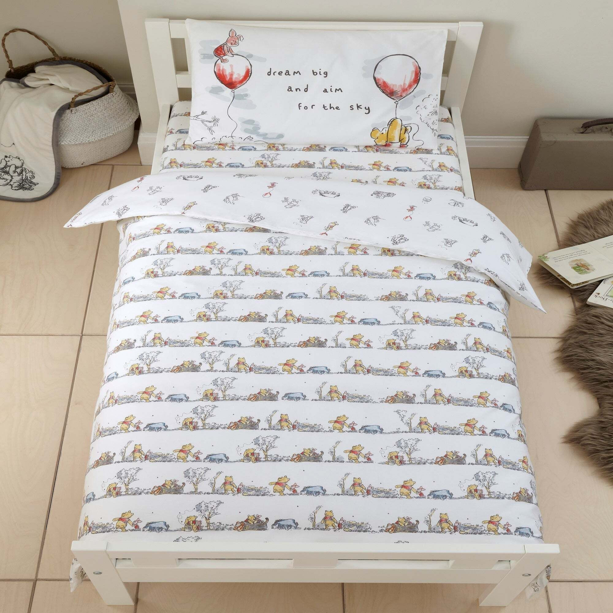 Cot Bed Duvet Cover and Pillowcase Set Cream