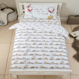 Disney Winnie the Pooh Cot Bed Duvet Cover and Pillowcase Set Cream