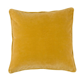 Clara Cotton Velvet Square Cushion Yellow