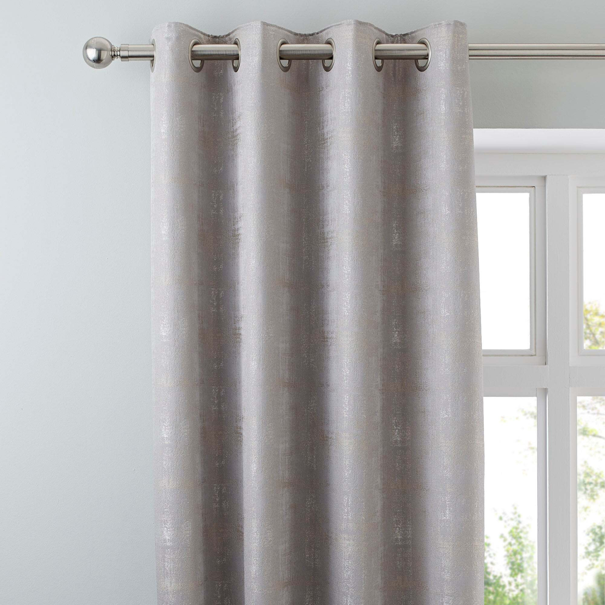 Dante Silver Eyelet Curtains Silver