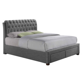Valentino Grey 2 Drawer Storage Bed Grey