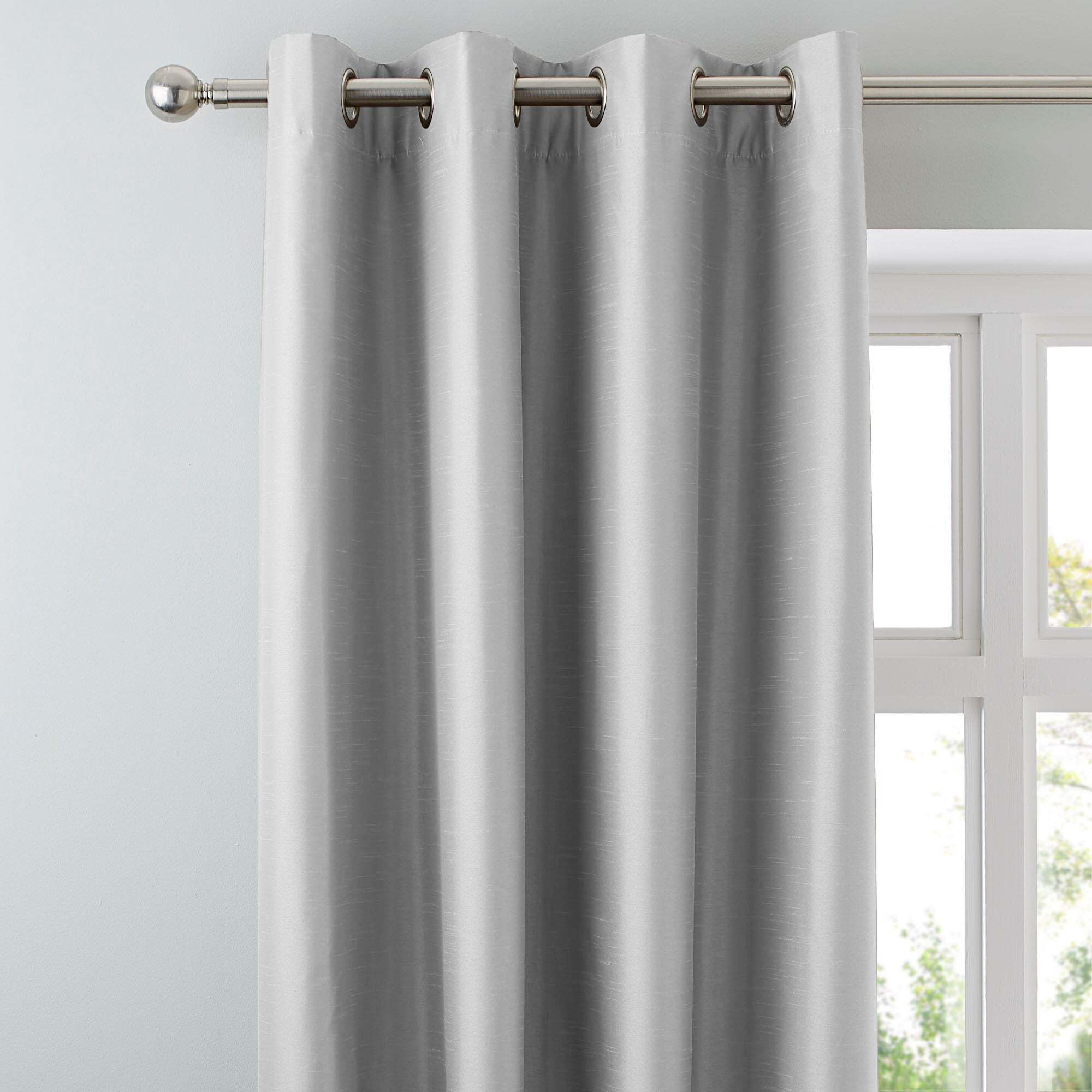 Nova Silver Blackout Eyelet Curtains Silver