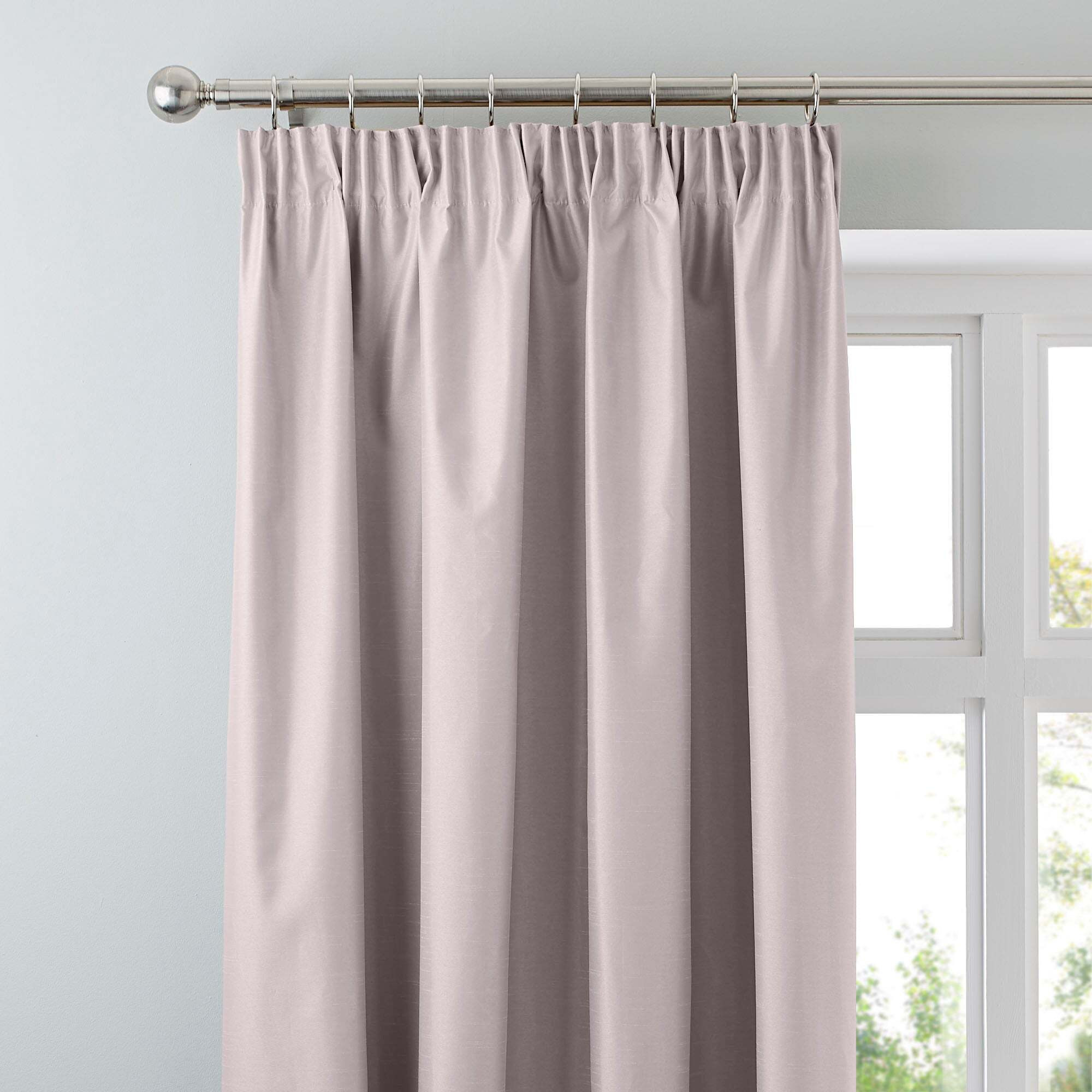 Nova Blush Blackout Pencil Pleat Curtains Blush Pink