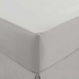 Dorma 300 Thread Count 100% Cotton Sateen Plain Fitted Sheet White
