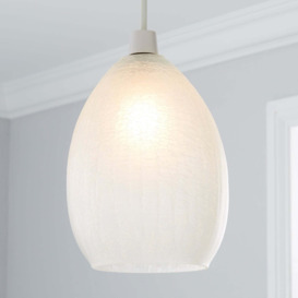 Akola Crackle Glass Easy Fit Pendant Grey