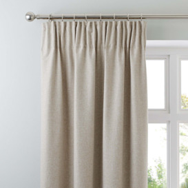 Jennings Natural Thermal Pencil Pleat Curtains Brown