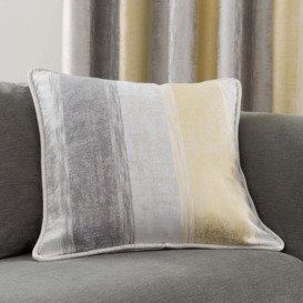 Sadie Stripe Cushion Grey and Yellow