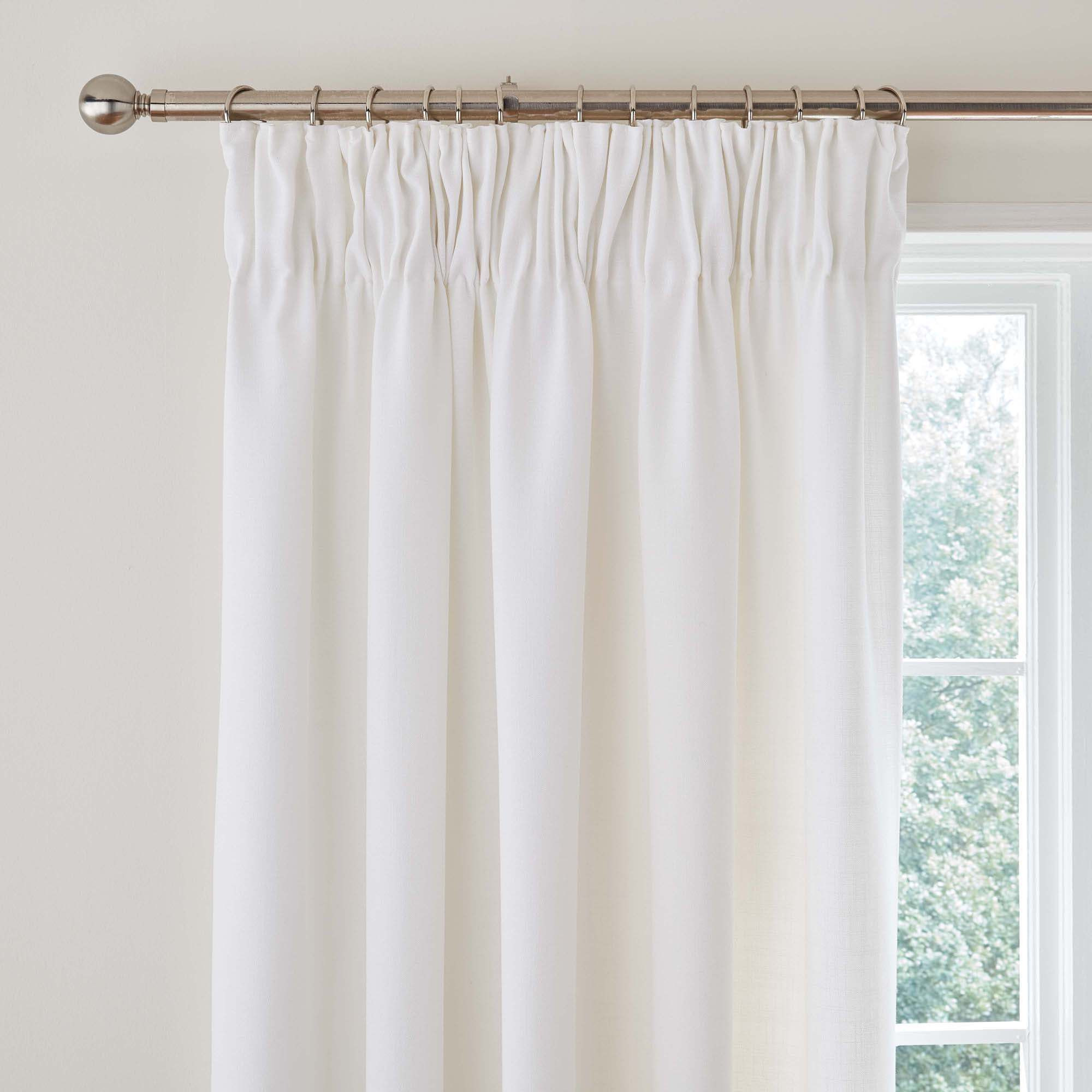 Vermont Pencil Pleat Curtains White
