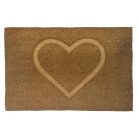 Heart Pressed Coir Doormat Natural